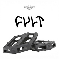 Pedales de bicicleta Cult negros de nylon con pines de agarre para TONYBIKESGDL
