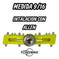 Pedales de plataforma TONYBIKESGDL de nylon amarillo con pines metálicos para bicicleta MTB y Enduro
