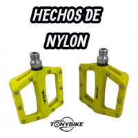Pedales de plataforma TONYBIKESGDL de nylon amarillo con pines metálicos para MTB y ciclismo urbano