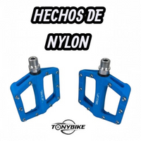 Pedales de plataforma TONYBIKESGDL de nylon azul con pines de tracción para bicicleta de montaña y BMX