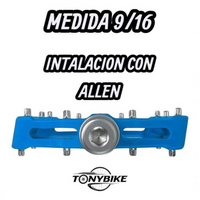 Pedales de plataforma TONYBIKESGDL de nylon azul con pines de tracción para bicicleta de montaña y BMX
