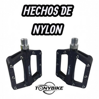 Pedales de plataforma TONYBIKESGDL de nylon negro para bicicleta de montaña con pines metálicos de alto agarre