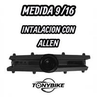 Pedales de plataforma de nylon negro TONYBIKESGDL con eje de 9/16 para bicicleta de montaña o urbana