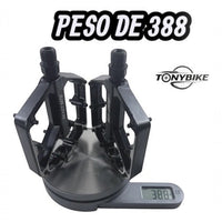 Pedales de plataforma TONYBIKESGDL de aluminio negro para MTB con pines de agarre sobre báscula digital de 388 gramos