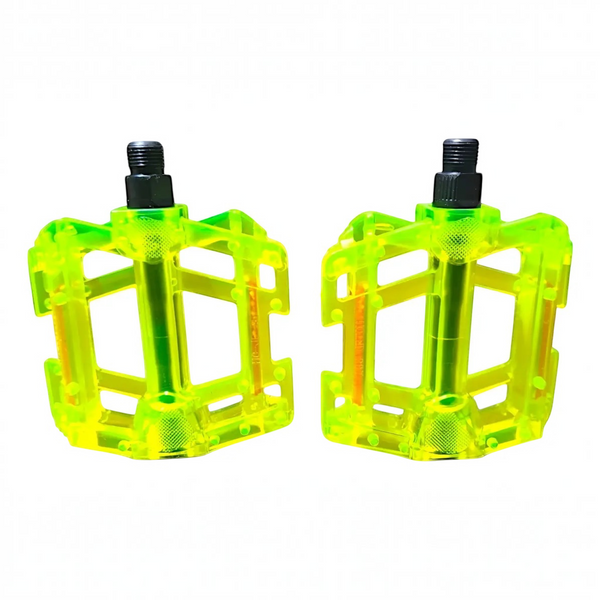 PEDAL 9/16 "GORILA" DE POLICARBONATO FREESTYLE MOD. "KAIZER" TRANSPARENTE, VERDE
