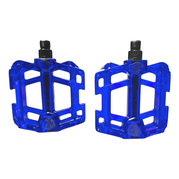 PEDAL 9/16 "GORILA" DE POLICARBONATO FREESTYLE MOD. "KAIZER" TRANSPARENTE, AZUL