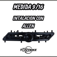 Pedales de plataforma TONYBIKESGDL en color negro mate con pines de tracción para bicicleta de montaña y BMX