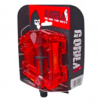 Pedales de plataforma TONYBIKESGDL Gorila de polímero translúcido color rojo vibrante para bicicleta urbana o BMX
