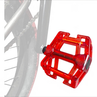 Pedales de plataforma TONYBIKESGDL Gorila rojos de polímero translúcido con diseño ergonómico para bicicleta