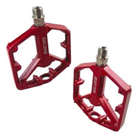 Pedales de plataforma TONYBIKESGDL para bicicleta de montaña en color rojo con pines de agarre y diseño resistente