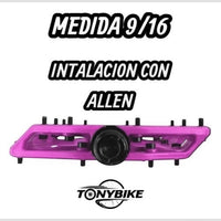 Pedales de plataforma TONYBIKESGDL color rosa vibrante con pines de agarre para BMX y ciclismo urbano