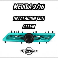 Pedales de plataforma TONYBIKESGDL color turquesa con pines de agarre para bicicleta de montaña y BMX