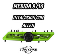 Pedales de plataforma TONYBIKESGDL color verde vibrante con pines de tracción para bicicleta BMX y MTB