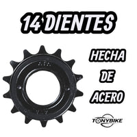Piñón libre TONYBIKESGDL de 14 dientes fabricado en acero resistente de color negro para transmisión de bicicleta