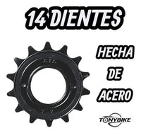 Piñón libre TONYBIKESGDL de 14 dientes fabricado en acero resistente de color negro para transmisión de bicicleta