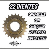 Piñón de rueda libre TONYBIKESGDL de 22 dientes en color bronce, componente resistente para transmisión de bicicleta.