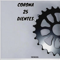 Plato de acero negro de 25 dientes para bicicleta de montaña TONYBIKESGDL con diseño aligerado y resistente