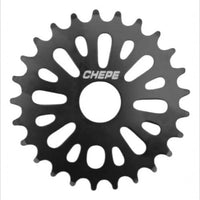 Plato de transmisión TONYBIKESGDL Chepe de acero negro mate con diseño aligerado para bicicletas de una sola velocidad
