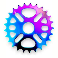 Plato para bicicleta TONYBIKESGDL de acero con acabado tornasol iridiscente y diseño ligero para BMX y ciclismo urbano