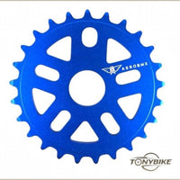 Plato Aerobmx de 25 dientes en aluminio azul brillante para bicicleta BMX, disponible en TONYBIKESGDL