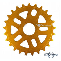Plato de bicicleta BMX TONYBIKESGDL de 25 dientes en aluminio dorado ultraligero con diseño mecanizado