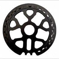 Plato BMX TONYBIKESGDL Hard Components de 28 dientes en aluminio negro mate con diseño mecanizado ligero