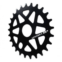 Plato Aerobmx 25T de aluminio negro mate para bicicleta BMX de TONYBIKESGDL, diseño ligero y resistente.