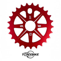 Plato de aluminio rojo HTR de 25 dientes para bicicleta BMX de TONYBIKESGDL con diseño mecanizado resistente
