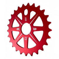 Plato de aluminio rojo HTR de 25 dientes para bicicleta BMX de TONYBIKESGDL con diseño mecanizado de alta resistencia