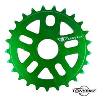 Plato de transmisión TONYBIKESGDL para BMX en aluminio verde con diseño ligero y cortes estratégicos