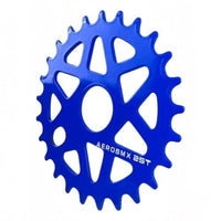 Plato TONYBIKESGDL AeroBMX azul de 25 dientes, ligero y resistente, ideal para bicicletas BMX de alto rendimiento.
