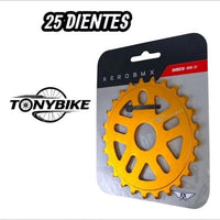 Plato para bicicleta BMX TONYBIKESGDL de 25 dientes en aluminio color dorado con diseño ligero y resistente