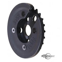 Plato con protector TONYBIKESGDL para bicicleta BMX en color negro mate, diseño resistente de alta durabilidad.