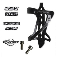 Porta botella para bicicleta TONYBIKESGDL modelo Hunter de plástico negro resistente con tornillos de montaje