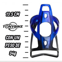 Portabidón TONYBIKESGDL ultraligero de 34g con diseño ergonómico en acabado degradado azul y negro para bicicleta