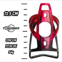 Portabidón TONYBIKESGDL ultraligero de 34g con diseño degradado en rojo y negro para bicicletas de ruta o montaña