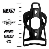 Portabidón TONYBIKESGDL negro de polímero ligero y aerodinámico para bicicleta con tornillos de montaje incluidos.
