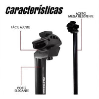Poste de asiento Altrego de acero negro para bicicleta con sistema de ajuste fácil y diseño resistente TONYBIKESGDL