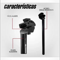 Poste de asiento para bicicleta Altrego de acero negro resistente con sistema de ajuste fácil de TONYBIKESGDL