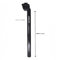Poste de asiento para bicicleta TONYBIKESGDL Altrego de acero negro, 400 mm de largo y 27.2 mm de diámetro