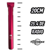 Poste de asiento pivotal TONYBIKESGDL de aluminio fucsia de 20 cm para bicicleta BMX con medidas grabadas