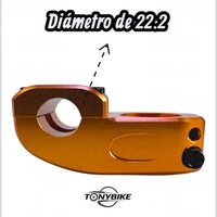 Potencia de aluminio naranja TONYBIKESGDL para bicicleta BMX con diámetro de sujeción de 22.2 mm