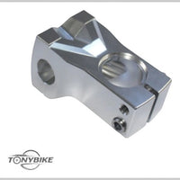 Potencia de bicicleta TONYBIKESGDL de aluminio mecanizado en color plata pulida con diseño robusto y ergonómico