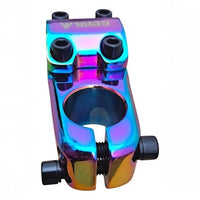 Potencia para bicicleta de montaña TONYBIKESGDL Gorilla con acabado iridiscente oil slick y tornillos negros