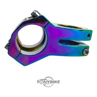 Potencia corta para bicicleta de montaña TONYBIKESGDL con acabado iridiscente oil slick y diseño ligero