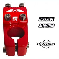 Potencia de bicicleta BMX TONYBIKESGDL de aluminio en color rojo vibrante con tornillería de alta resistencia