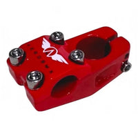 Potencia de bicicleta BMX TONYBIKESGDL en aluminio rojo de alta resistencia con logo Aerobmx y tornillería de acero