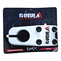 Potencia para bicicleta BMX TONYBIKESGDL Gorila en color blanco mate con tornillos negros y logotipo de la marca