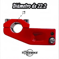Potencia de bicicleta BMX TONYBIKESGDL roja de aluminio con diámetro de 22.2 mm para manubrio de alto rendimiento