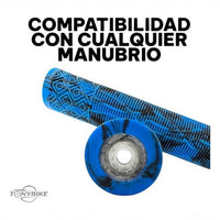 Puños para bicicleta TONYBIKESGDL de goma azul y negra con diseño ergonómico geométrico antideslizante